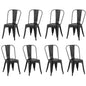 Rivbuio Metal Dining Chairs with Backrest, Stackable, Color, 2 Pack