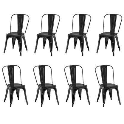 Rivbuio Metal Dining Chairs with Backrest, Stackable, Color, 2 Pack