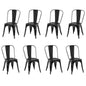 Rivbuio Metal Dining Chairs with Backrest, Stackable, Color, 2 Pack