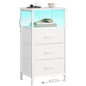 Nightstand with Charging Station and Adjustable LED Lights