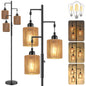 Hotsonic 72" Tall Boho Floor Lamp-Black