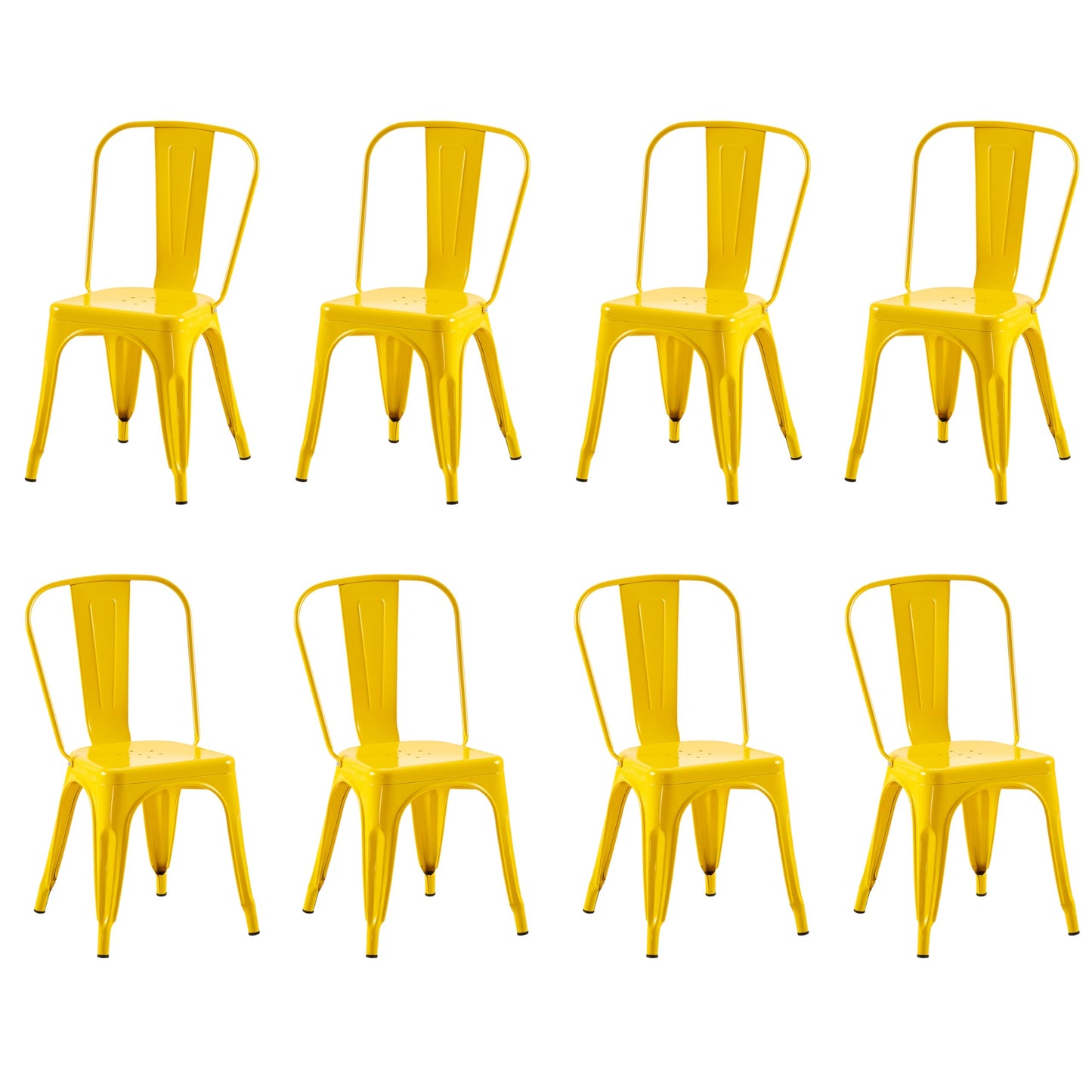 Rivbuio Metal Dining Chairs with Backrest, Stackable, Color, 2 Pack