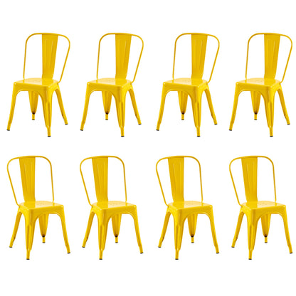 Rivbuio Metal Dining Chairs with Backrest, Stackable, Color, 2 Pack