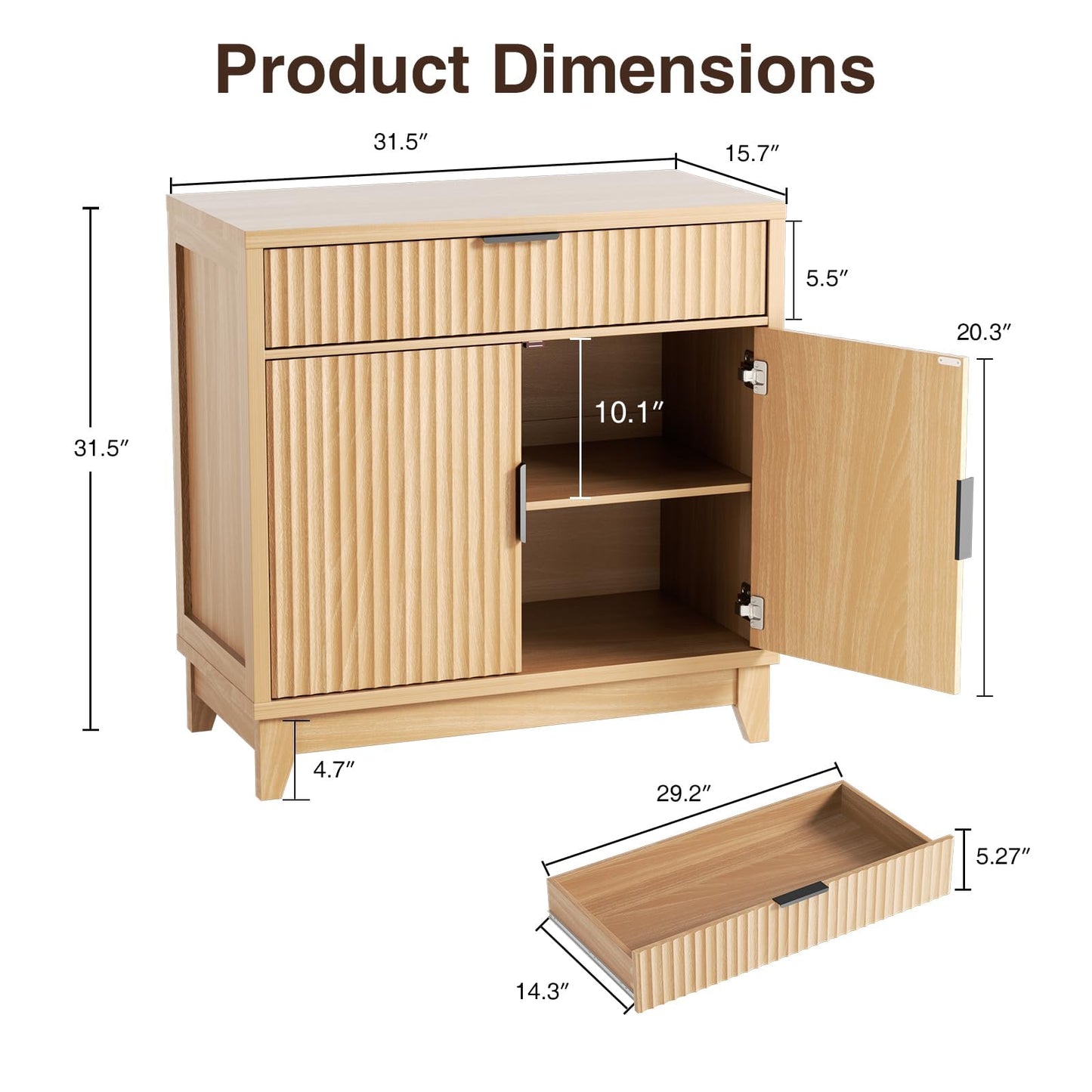 Vabches Modern Sideboard Buffet Cabinet with Storage