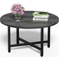 Round Coffee Table with Metal Frame for Living Room & Office