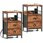 Furologee Nightstands Set of 2 with Charging Station