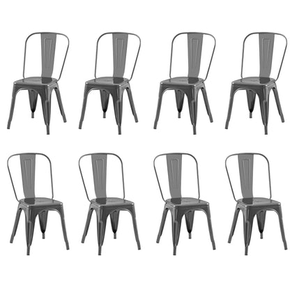Rivbuio Metal Dining Chairs with Backrest, Stackable, Color, 2 Pack