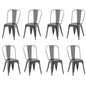 Rivbuio Metal Dining Chairs with Backrest, Stackable, Color, 2 Pack