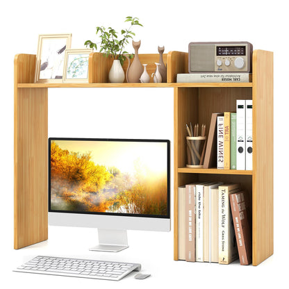 3-Tier Desktop Bookshelf Organizer with Storage Shelves for Office & Dorm