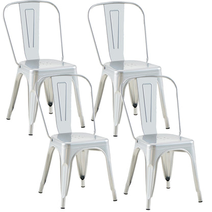 Rivbuio Metal Dining Chairs with Backrest, Stackable, Color, 2 Pack