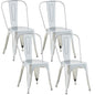 Rivbuio Metal Dining Chairs with Backrest, Stackable, Color, 2 Pack