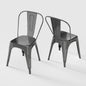 Rivbuio Metal Dining Chairs with Backrest, Stackable, Color, 2 Pack