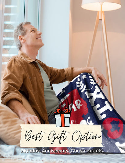 Plush Texas Throw Blanket with Cozy Flannel Design for Home Decor