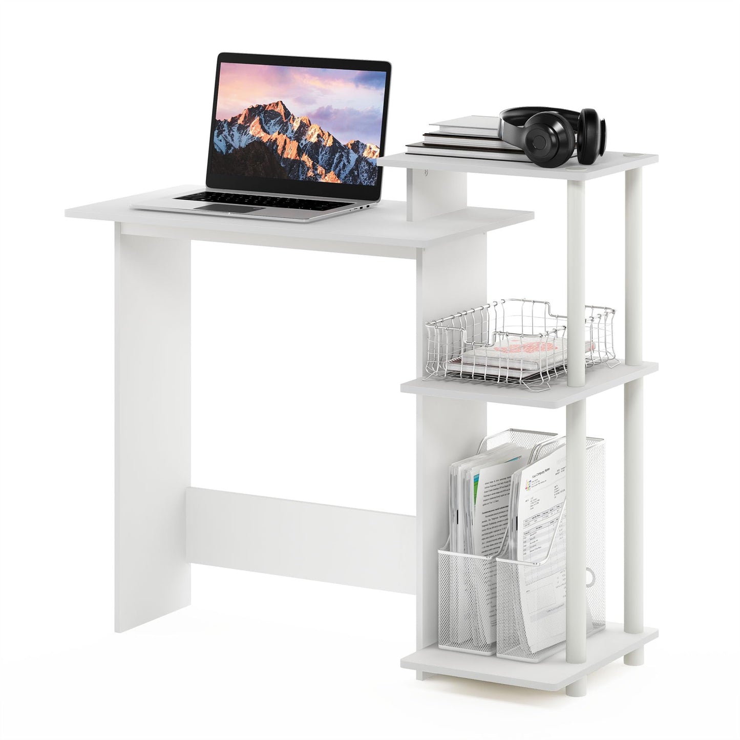 Computer Desk with Side Shelves for Home Office & Gaming Setup