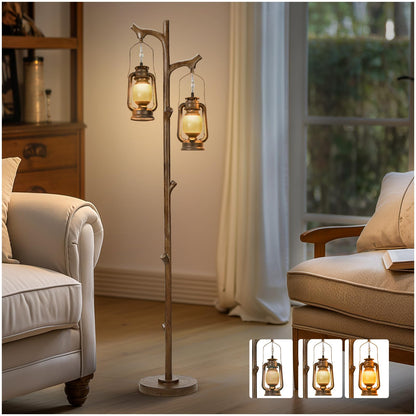 Dual Lantern Tree Floor Lamp Series