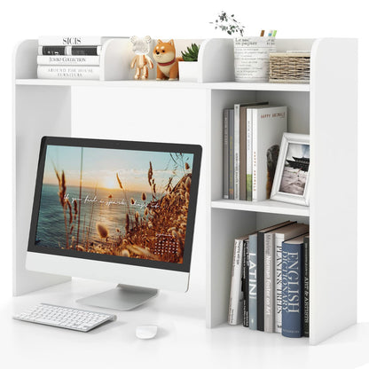 3-Tier Desktop Bookshelf Organizer with Storage Shelves for Office & Dorm