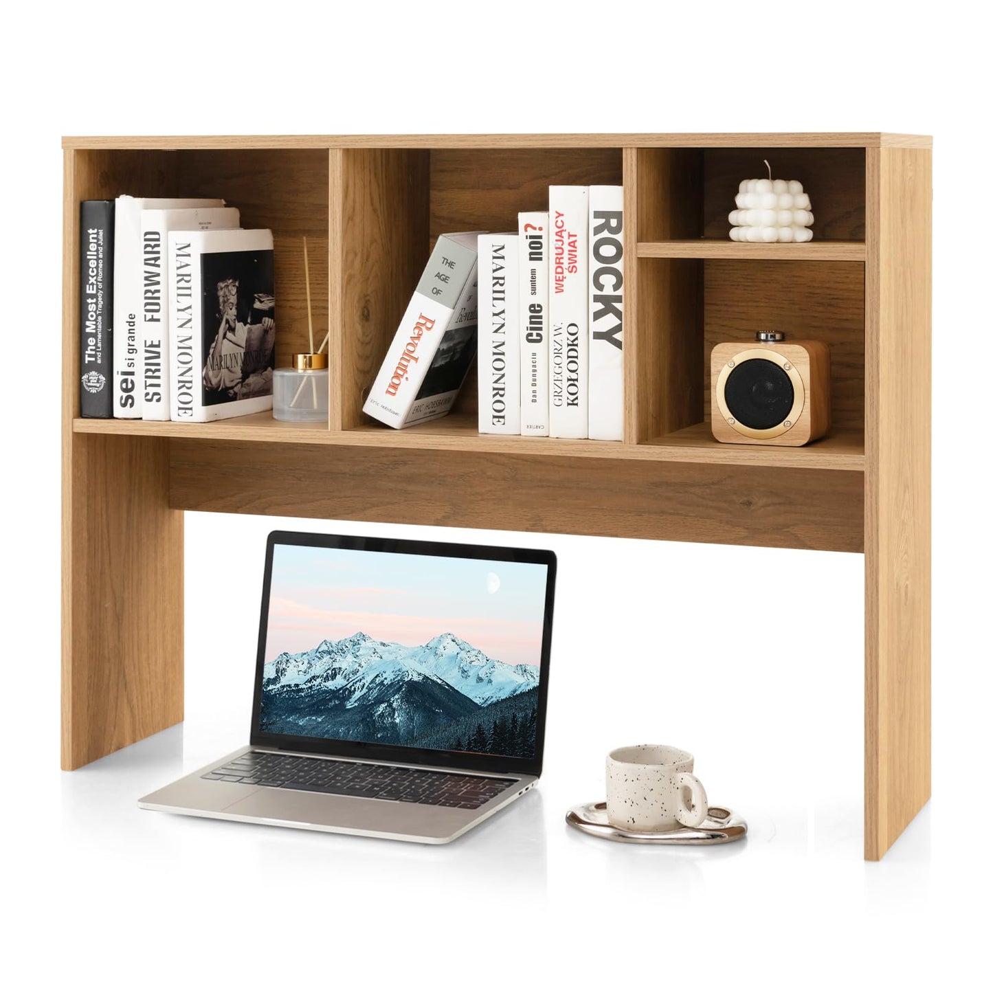 3-Tier Desktop Bookshelf Organizer with Storage Shelves for Office & Dorm