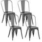 Rivbuio Metal Dining Chairs with Backrest, Stackable, Color, 2 Pack