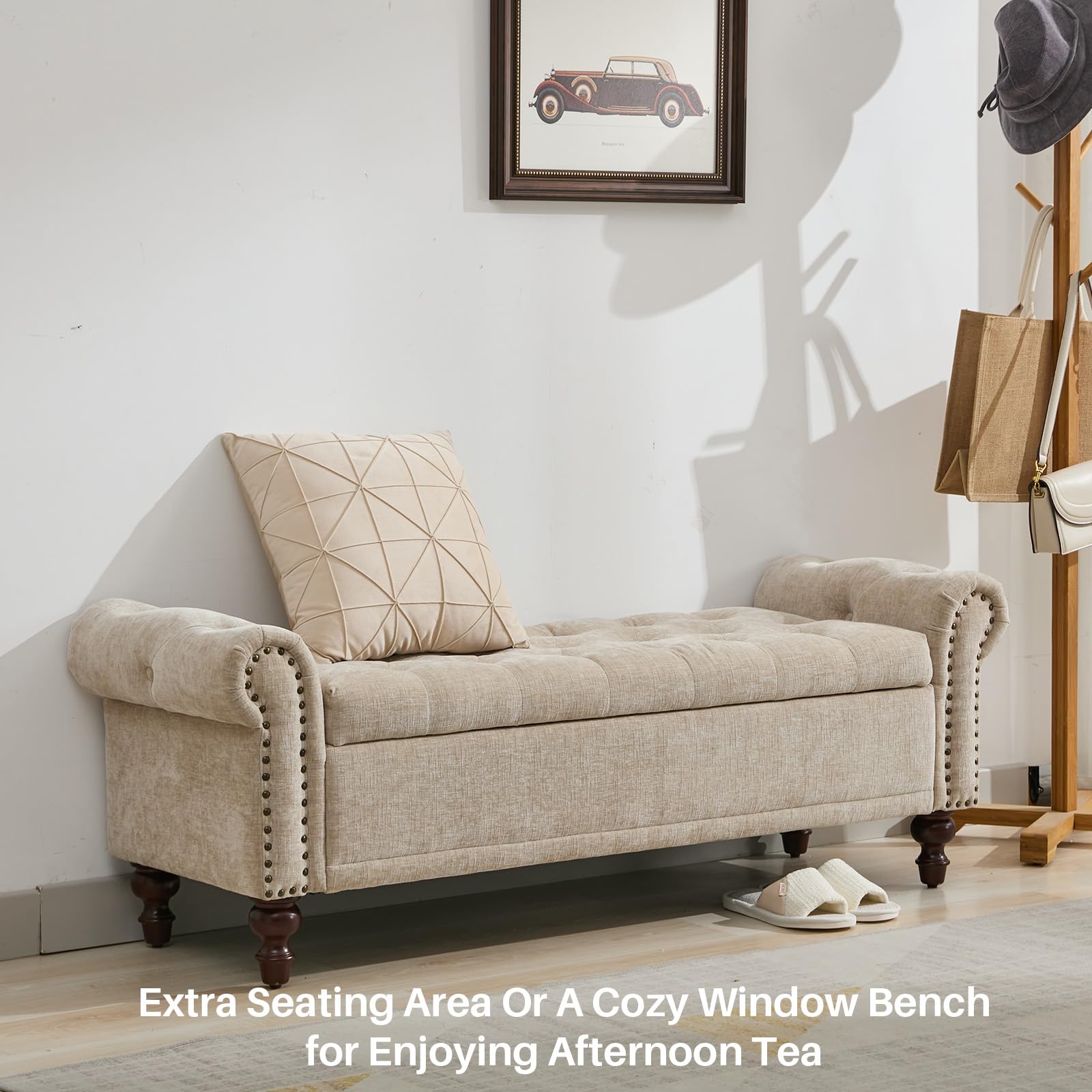 SOFTHION Upholstered Storage Bench