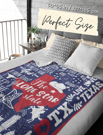 Plush Texas Throw Blanket with Cozy Flannel Design for Home Decor
