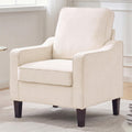 Mid Century Modern Accent Chair with Upholstered Seat & Wood Legs