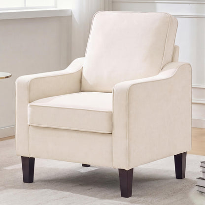 Mid Century Modern Accent Chair with Upholstered Seat & Wood Legs