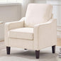 Mid Century Modern Accent Chair with Upholstered Seat & Wood Legs
