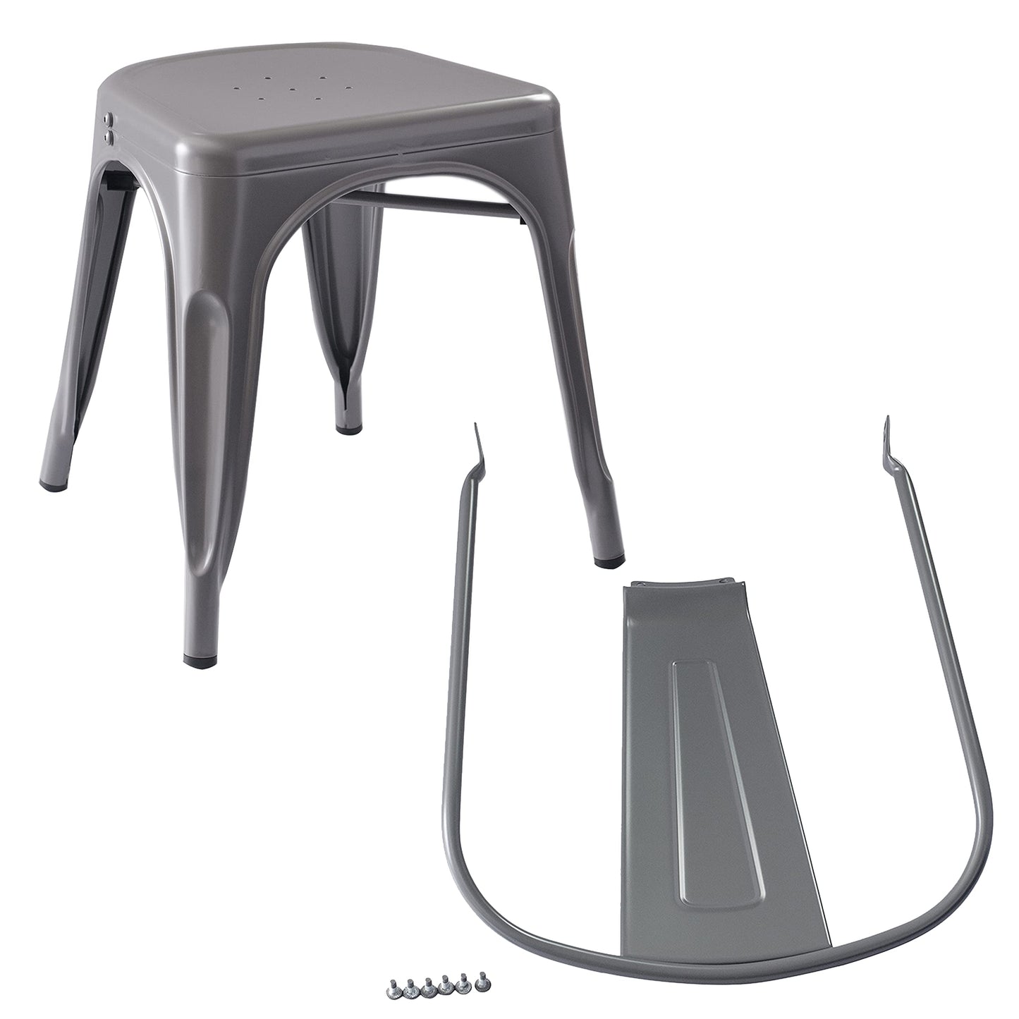 Metal Dining Chair with Durable Stackable Design for Dining & Kitchen