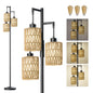 Industrial Boho Tall Floor Lamp for Living Room, Bedroom & Office