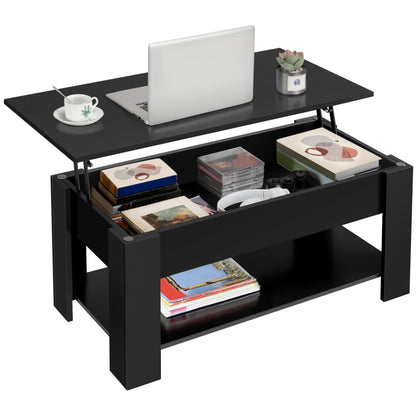 Lift Top Coffee Table with Hidden Storage Compartment for Living Room
