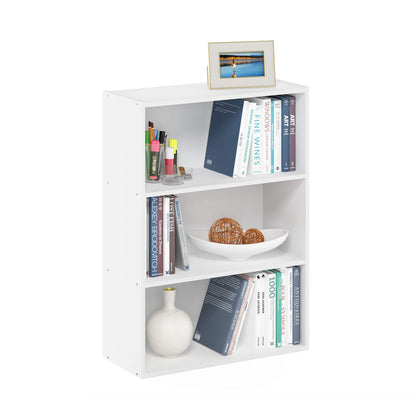 Tiered Wood Bookshelf with Open Storage Shelves for Home & Office