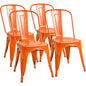 Stackable Metal Dining Chair Set with Classic Bistro Design for Indoor & Outdoor Use