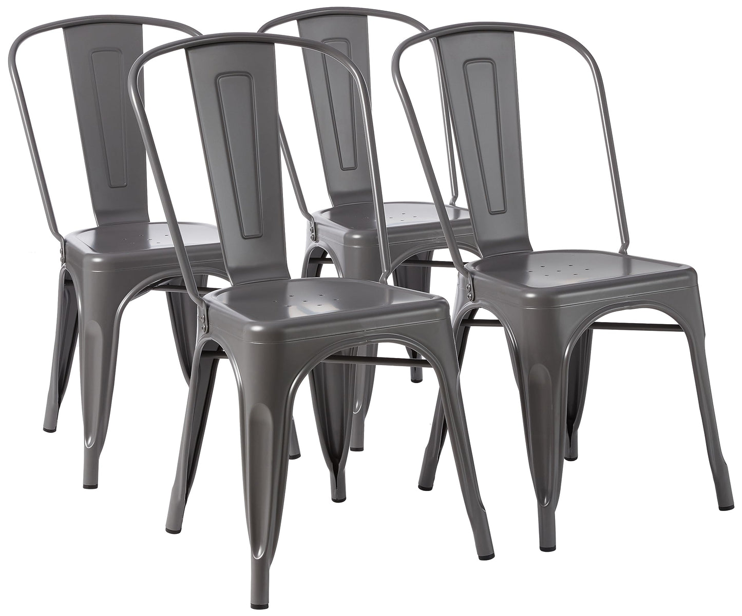 Metal Dining Chair with Durable Stackable Design for Dining & Kitchen