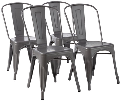 Metal Dining Chair with Durable Stackable Design for Dining & Kitchen
