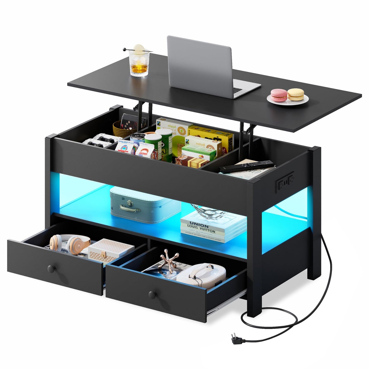 WLIVE Lift Top Coffee Table with Hidden Storage