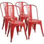 Stackable Metal Dining Chair Set with Classic Bistro Design for Indoor & Outdoor Use