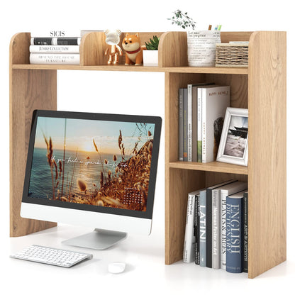 3-Tier Desktop Bookshelf Organizer with Storage Shelves for Office & Dorm
