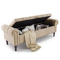 Linen Storage Bench with Rolled Arms and Tufted Design for Bedroom & Entryway