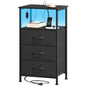 Somdot Nightstands with Charging Station & LED Light