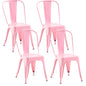Rivbuio Metal Dining Chairs with Backrest, Stackable, Color, 2 Pack