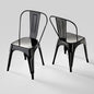 Rivbuio Metal Dining Chairs with Backrest, Stackable, Color, 2 Pack