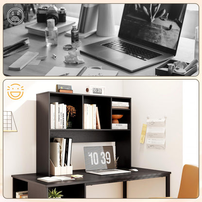 3-Tier Desktop Bookshelf Organizer with Storage Shelves for Office & Dorm
