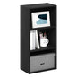 Tiered Wood Bookshelf with Open Storage Shelves for Home & Office