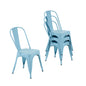 Farmhouse Metal Dining Chair with Stackable Indoor & Outdoor Design