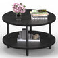 Round Coffee Table with Metal Frame for Living Room & Office