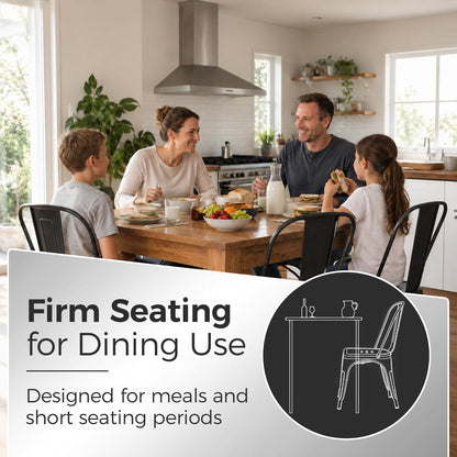 Rivbuio Metal Dining Chairs with Backrest, Stackable, Color, 2 Pack