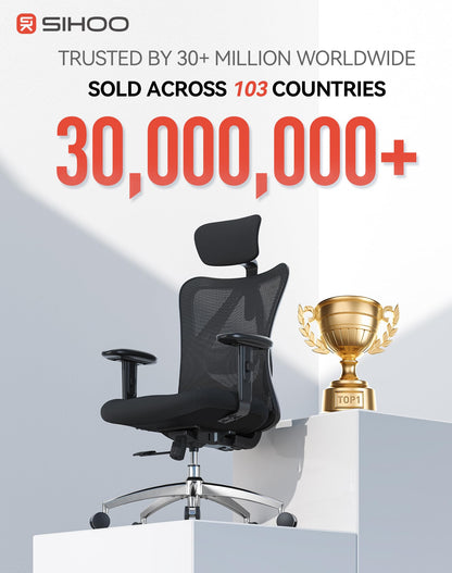 Ergonomic Mesh Office Chair with Adjustable Lumbar Support & Headrest