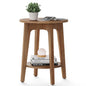 2-Tier Round Side Table with Tapered Legs for Small Spaces