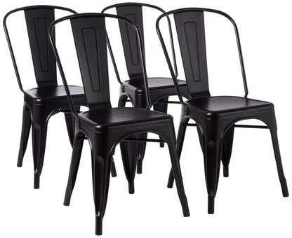 Metal Dining Chair with Durable Stackable Design for Dining & Kitchen