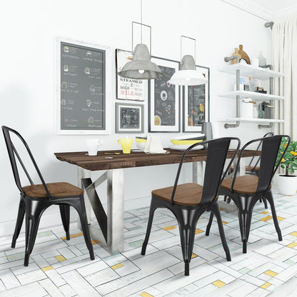 Yaheetech ClassicDining Chair Wood Metal Metal Adult